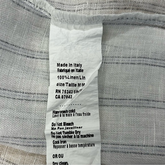 ROSEMARINE Linen Striped Button-Down Shirt Dress / Cover-up - Picture 6 of 7